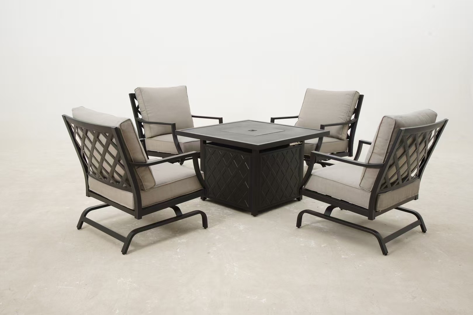 outdoor furniture 4pcs spring sofa with fire pit table