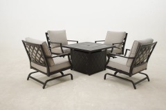 outdoor furniture 4pcs spring sofa with fire pit table
