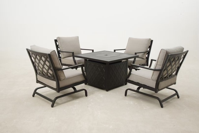 outdoor furniture 4pcs spring sofa with fire pit table