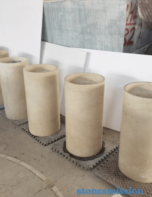 Stones mission.com,Standing Beige Marble Washbasin,Xiamen Stones Mission Co.,Ltd,Standing Beige Marble Washbasin