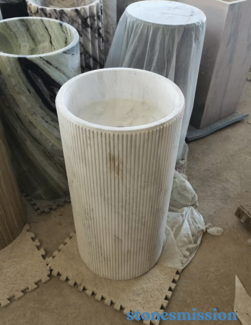 Stones mission.com,White Standing Marble Washbasin,Xiamen Stones Mission Co.,Ltd,White Standing Marble Washbasin