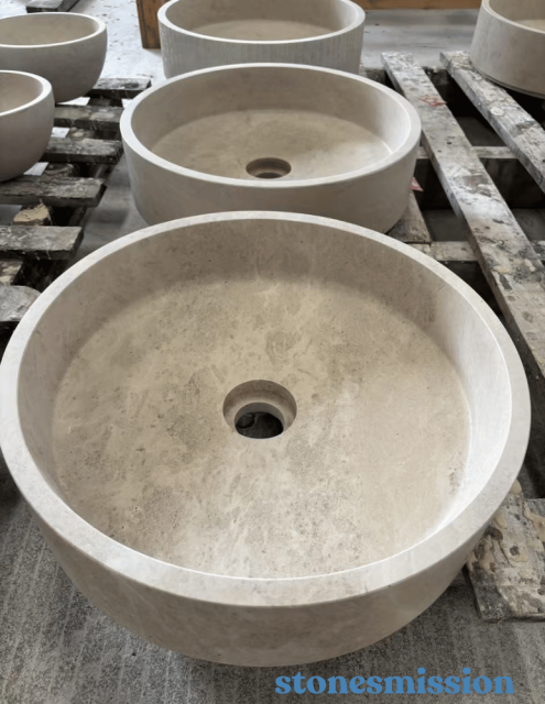 Stones mission.com,Beige Round Marble Washbasin,Xiamen Stones Mission Co.,Ltd,Beige Round Marble Washbasin