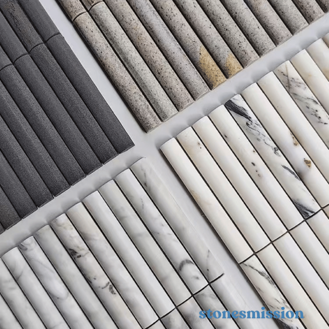 Stones mission.com,Black, Gray, and White Cylindrical Mosaic,Xiamen Stones Mission Co.,Ltd,Black, Gray, and White Cylindrical Mosaic