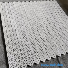 Stones mission.com,White Chevron Pattern Marble Mosaic,Xiamen Stones Mission Co.,Ltd,White Chevron Pattern Marble Mosaic
