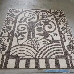 Stones mission.com,Black and White Floral and Geometric Patterned Mosaic,Xiamen Stones Mission Co.,Ltd,Black and White Floral and Geometric Patterned Mosaic