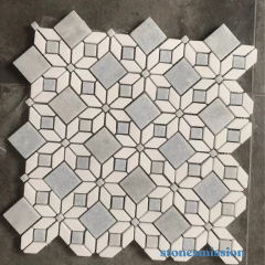 Stones mission.com,White and Gray Geometric Patterned Mosaic,Xiamen Stones Mission Co.,Ltd,White and Gray Geometric Patterned Mosaic