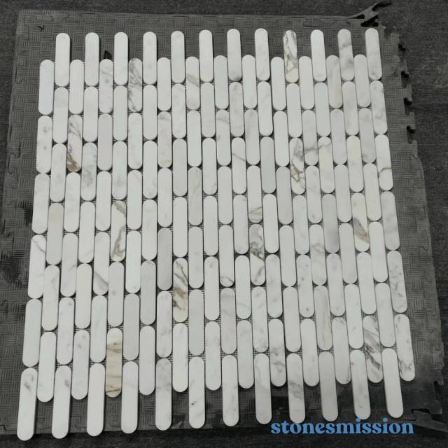 Stones mission.com,White Marble Oval Mosaic,Xiamen Stones Mission Co.,Ltd,White Marble Oval Mosaic