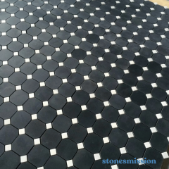 Stones mission.com,Black and White Hexagonal Mosaic Tiles with Inlay,Xiamen Stones Mission Co.,Ltd,Black and White Hexagonal Mosaic Tiles with Inlay