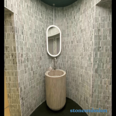 Stones mission.com,Gray Strip shaped Marble Mosaic in Bathroom Application,Xiamen Stones Mission Co.,Ltd,Gray Strip shaped Marble Mosaic in Bathroom Application