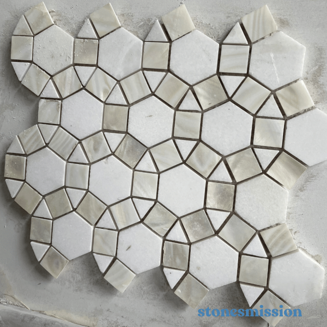 Stones mission.com,Irregular Hexagonal White Marble Mosaic,Xiamen Stones Mission Co.,Ltd,Irregular Hexagonal White Marble Mosaic
