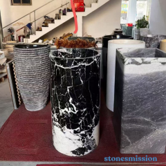Stones mission.com,Black and White Marble Columnar Washbasins,Xiamen Stones Mission Co.,Ltd,Black and White Marble Columnar Washbasins