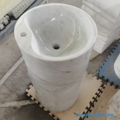 Stones mission.com,White Marble Cylindrical Washbasin,Xiamen Stones Mission Co.,Ltd,White Marble Cylindrical Washbasin