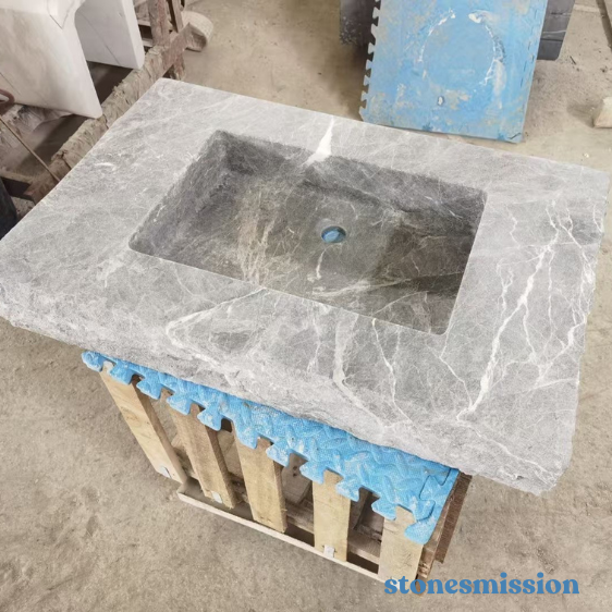 Stones mission.com,Gray Marble Square Countertop Washbasin,Xiamen Stones Mission Co.,Ltd,Gray Marble Square Countertop Washbasin