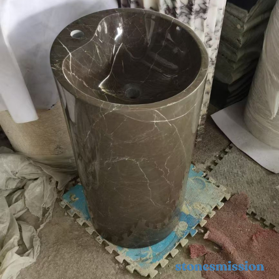 Stones mission.com,Dark Gray Marble Cylindrical Washbasin,Xiamen Stones Mission Co.,Ltd,Dark Gray Marble Cylindrical Washbasin