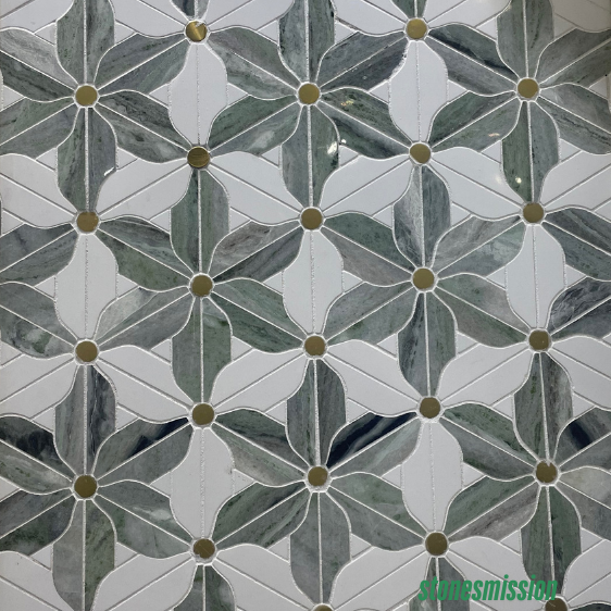 Stones mission.com,Green Floral Marble Mosaic Tiles,Xiamen Stones Mission Co.,Ltd,Green Floral Marble Mosaic Tiles