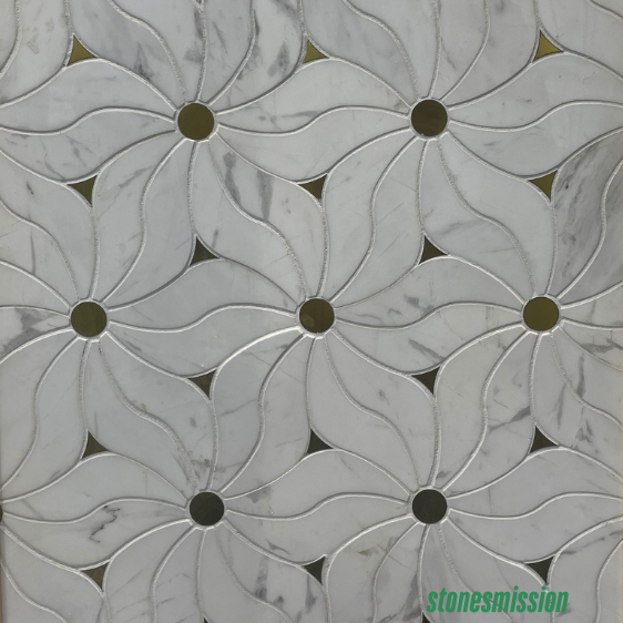 Stones mission.com,White Flower Marble Mosaic Tiles,Xiamen Stones Mission Co.,Ltd,White Flower Marble Mosaic Tiles