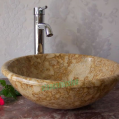 Stones mission.com,Brown Veined Stone Round Basin,Xiamen Stones Mission Co.,Ltd,Brown Veined Stone Round Basin