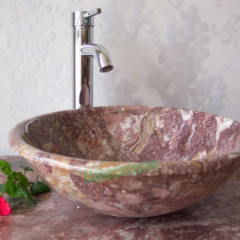 Stones mission.com,Pinkish Marble Round Basin,Xiamen Stones Mission Co.,Ltd,Pinkish Marble Round Basin