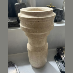 Stones mission.com,Elegant Travertine Candlestick,Xiamen Stones Mission Co.,Ltd,Elegant Travertine Candlestick