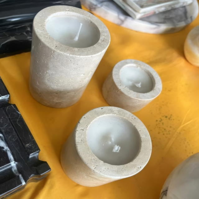 Stones mission.com,Elegant Travertine Candlestick,Xiamen Stones Mission Co.,Ltd,Elegant Travertine Candlestick