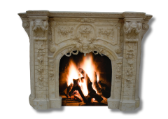 Stones mission.com,Elegant Beige Marble Fireplace,Xiamen Stones Mission Co.,Ltd,Elegant Beige Marble Fireplace