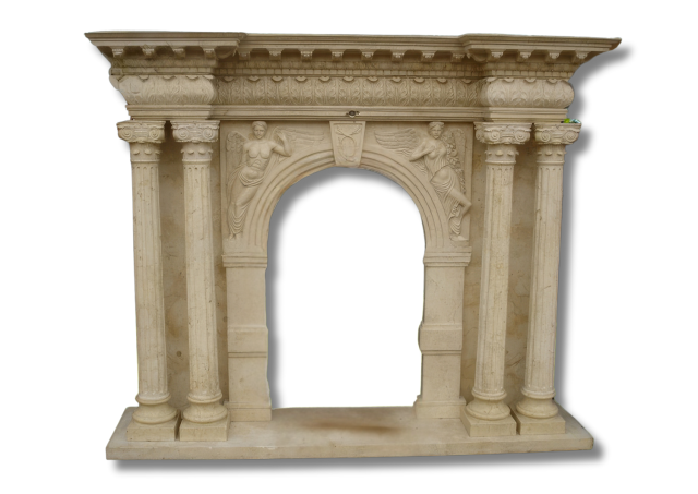 Stones mission.com,Timeless Elegance Marble Fireplace with Ornate Carvings,Xiamen Stones Mission Co.,Ltd,Timeless Elegance Marble Fireplace with Ornate Carvings