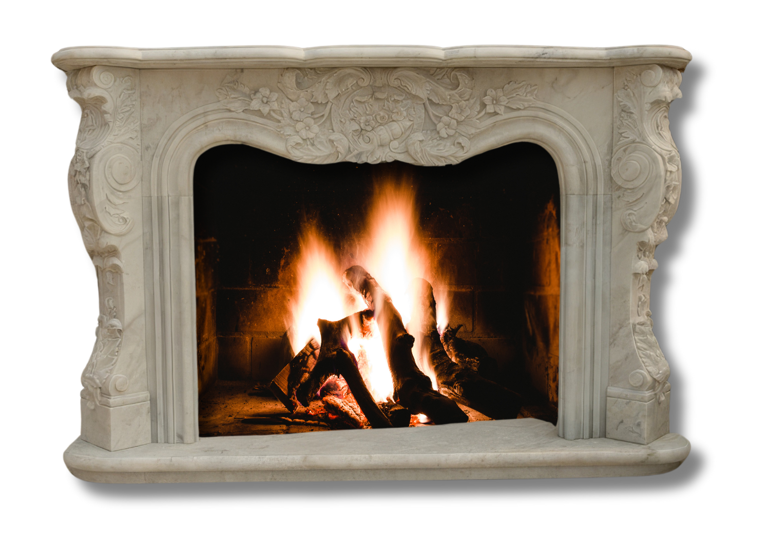 Stones mission.com,Ornate Floral Motif Natural Marble Fireplace,Xiamen Stones Mission Co.,Ltd,Ornate Floral Motif Natural Marble Fireplace