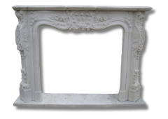 Stones mission.com,Graceful Floral Carved White Marble Fireplace,Xiamen Stones Mission Co.,Ltd,Graceful Floral Carved White Marble Fireplace