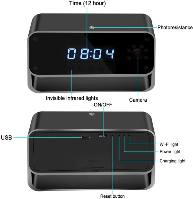 Update Metal Case 4K/1080P Full HD Mini WiFi Hidden Camera Wireless Clock Camera Night Vision with Motion Detection Secret Surveillance Home Security Spy Camera,CCTV Camera | IP Network Camera | Hidden Camera | Spy Camera | Mini Camera | Clock Camera | USB Wall Charger Camera | DIY Module Camera | Car Keychain Camera | Pen Camera | Watch Camera | Hat Camera | Power Bank Camera | Glasses Camera | WiFi Camera,4K/1080P Full HD Mini WiFi Hidden Camera Wireless Clock Camera