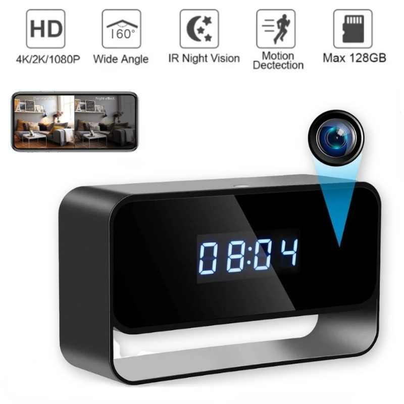 Update Metal Case 4K/1080P Full HD Mini WiFi Hidden Camera Wireless Clock Camera Night Vision with Motion Detection Secret Surveillance Home Security Spy Camera,CCTV Camera | IP Network Camera | Hidden Camera | Spy Camera | Mini Camera | Clock Camera | USB Wall Charger Camera | DIY Module Camera | Car Keychain Camera | Pen Camera | Watch Camera | Hat Camera | Power Bank Camera | Glasses Camera | WiFi Camera,4K/1080P Full HD Mini WiFi Hidden Camera Wireless Clock Camera
