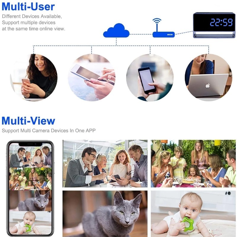 Update Metal Case 4K/1080P Full HD Mini WiFi Hidden Camera Wireless Clock Camera Night Vision with Motion Detection Secret Surveillance Home Security Spy Camera,CCTV Camera | IP Network Camera | Hidden Camera | Spy Camera | Mini Camera | Clock Camera | USB Wall Charger Camera | DIY Module Camera | Car Keychain Camera | Pen Camera | Watch Camera | Hat Camera | Power Bank Camera | Glasses Camera | WiFi Camera,4K/1080P Full HD Mini WiFi Hidden Camera Wireless Clock Camera