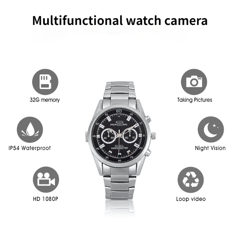 Matel Spy Watch Camera 1080P HD Mini Camera Portable Watch Hidden Camera Night Vision Outdoor Sports DV Loop Recording Video Recording Watch Spy Cam,CCTV Camera | IP Network Camera | Hidden Camera | Spy Camera | Mini Camera | Clock Camera | USB Wall Charger Camera | DIY Module Camera | Car Keychain Camera | Pen Camera | Watch Camera | Hat Camera | Power Bank Camera | Glasses Camera | WiFi Camera,Spy Watch Camera 1080P HD Mini Camera Portable Watch Hidden Camera
