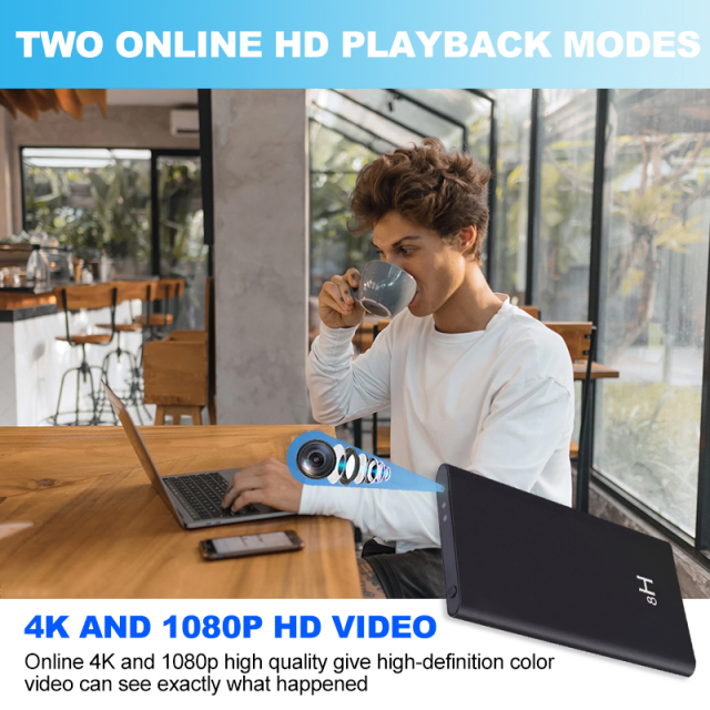 H8 Power Bank Mini WIFi Camera 4K Ultra HD Portable 5000mAh Nanny Cam Night Vision Recorder Action Cams Indoor Outdoor Camera Mini,CCTV Camera | IP Network Camera | Hidden Camera | Spy Camera | Mini Camera | Clock Camera | USB Wall Charger Camera | DIY Module Camera | Car Keychain Camera | Pen Camera | Watch Camera | Hat Camera | Power Bank Camera | Glasses Camera | WiFi Camera,4K Ultra Power Bank Mini WIFi Camera H8