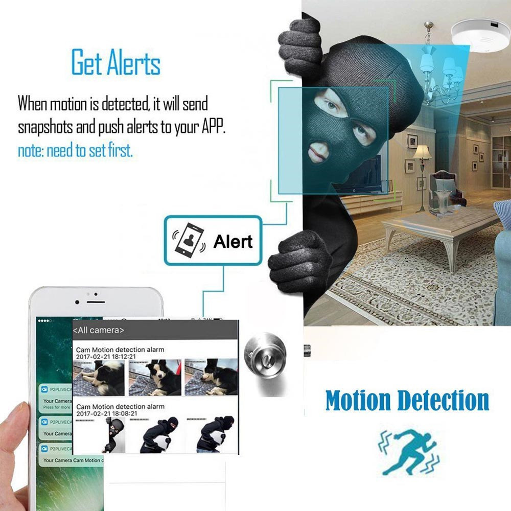 1080P Mini Wifi Camera Smoke Detector Ceiling Wireless Camera Motion Detection Home Security Video Surveillance Remote Monitor,CCTV Camera | IP Network Camera | Hidden Camera | Spy Camera | Mini Camera | Clock Camera | USB Wall Charger Camera | DIY Module Camera | Car Keychain Camera | Pen Camera | Watch Camera | Hat Camera | Power Bank Camera | Glasses Camera | WiFi Camera,WiFi Smoke Detector Ceiling Wireless Camera Mini DVR