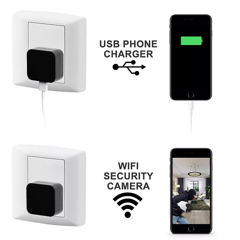 1080P Wifi Mini Camera US/EU Plug Charger Power HD Surveillance Wireless Vision Video Recorder Support Smart Home Security Cam,CCTV Camera | IP Network Camera | Hidden Camera | Spy Camera | Mini Camera | Clock Camera | USB Wall Charger Camera | DIY Module Camera | Car Keychain Camera | Pen Camera | Watch Camera | Hat Camera | Power Bank Camera | Glasses Camera | WiFi Camera,Wireless USB Chager Camera with night version support EU, US Plug