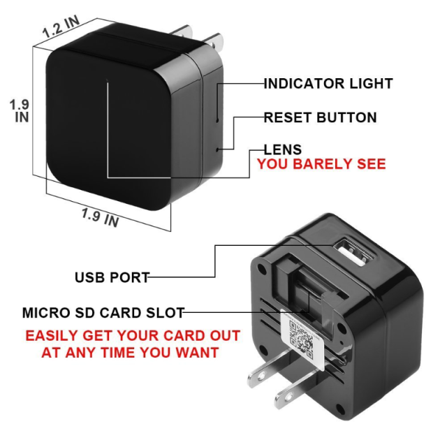 1080P Wifi Mini Camera US/EU Plug Charger Power HD Surveillance Wireless Vision Video Recorder Support Smart Home Security Cam,CCTV Camera | IP Network Camera | Hidden Camera | Spy Camera | Mini Camera | Clock Camera | USB Wall Charger Camera | DIY Module Camera | Car Keychain Camera | Pen Camera | Watch Camera | Hat Camera | Power Bank Camera | Glasses Camera | WiFi Camera,Wireless USB Chager Camera with night version support EU, US Plug