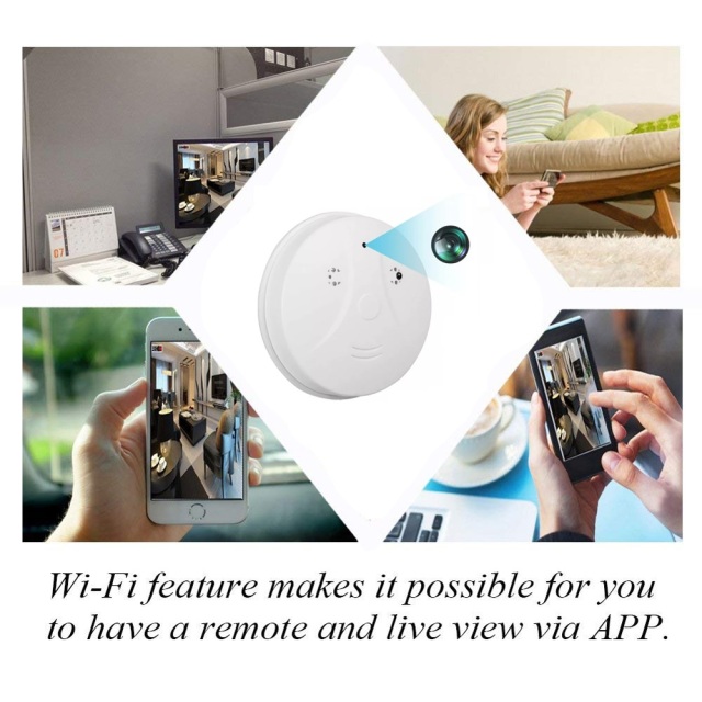 1080P Mini Wifi Camera Smoke Detector Ceiling Wireless Camera Motion Detection Home Security Video Surveillance Remote Monitor,CCTV Camera | IP Network Camera | Hidden Camera | Spy Camera | Mini Camera | Clock Camera | USB Wall Charger Camera | DIY Module Camera | Car Keychain Camera | Pen Camera | Watch Camera | Hat Camera | Power Bank Camera | Glasses Camera | WiFi Camera,WiFi Smoke Detector Ceiling Wireless Camera Mini DVR