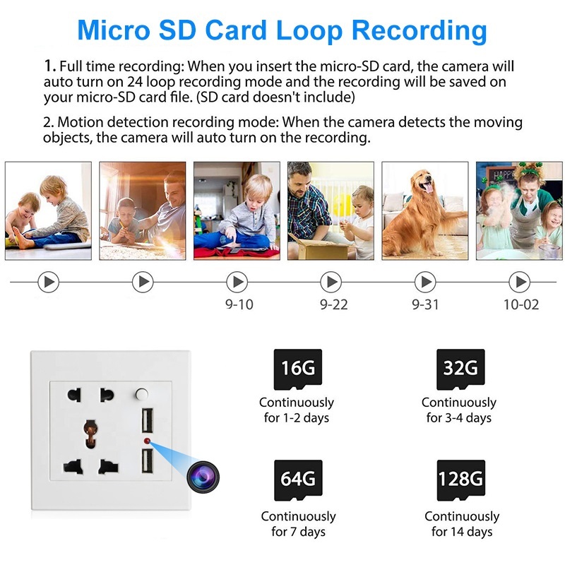 HD 1080P Wall Plug Socket Camera Wifi Home Security Surveillance Video Audio Recording Remote Viewing With USB Charging Port,CCTV Camera | IP Network Camera | Hidden Camera | Spy Camera | Mini Camera | Clock Camera | USB Wall Charger Camera | DIY Module Camera | Car Keychain Camera | Pen Camera | Watch Camera | Hat Camera | Power Bank Camera | Glasses Camera | WiFi Camera,Wall USB Socket Camera Wifi Home Security Camera