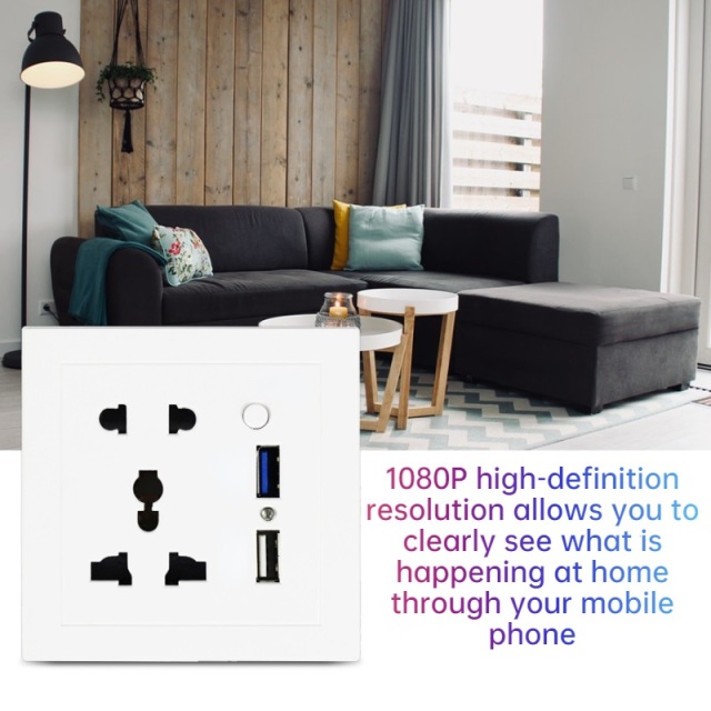 HD 1080P Wall Plug Socket Camera Wifi Home Security Surveillance Video Audio Recording Remote Viewing With USB Charging Port,CCTV Camera | IP Network Camera | Hidden Camera | Spy Camera | Mini Camera | Clock Camera | USB Wall Charger Camera | DIY Module Camera | Car Keychain Camera | Pen Camera | Watch Camera | Hat Camera | Power Bank Camera | Glasses Camera | WiFi Camera,Wall USB Socket Camera Wifi Home Security Camera