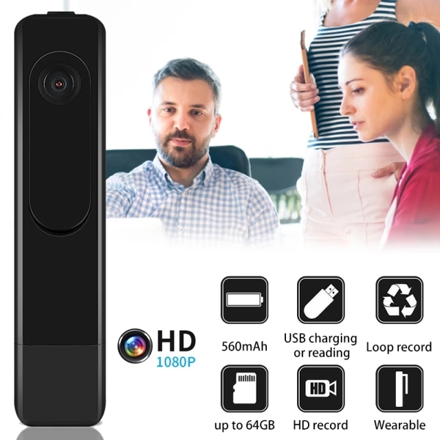 Portable Full Hd 1080P Mini Surveillance Camera Back Clip Video Sound Photo Cam Max Support 64G TF Card For Indoor And Outdoor,CCTV Camera | IP Network Camera | Hidden Camera | Spy Camera | Mini Camera | Clock Camera | USB Wall Charger Camera | DIY Module Camera | Car Keychain Camera | Pen Camera | Watch Camera | Hat Camera | Power Bank Camera | Glasses Camera | WiFi Camera,Portable Full Hd 1080P Mini Surveillance Mini Camera