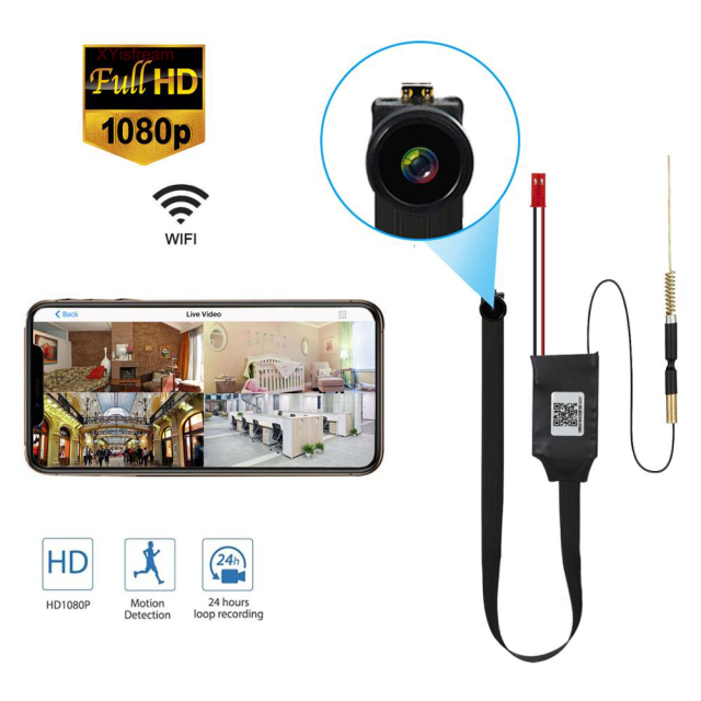 1080P Full HD Mini Camera DIY Portable WiFi Mini Camera Motion Detection Multi-User IP Camera APP Support Remote Viewing(Wide Angel View),CCTV Camera | IP Network Camera | Hidden Camera | Spy Camera | Mini Camera | Clock Camera | USB Wall Charger Camera | DIY Module Camera | Car Keychain Camera | Pen Camera | Watch Camera | Hat Camera | Power Bank Camera | Glasses Camera | WiFi Camera,Smallest Size of Module Hidden Camera