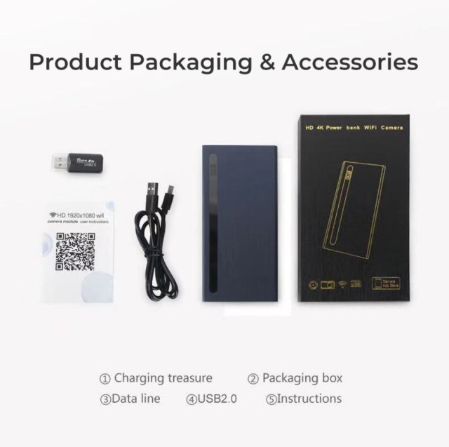 4K/1080P mini wifi camera Smart Phone Power Bank Camera Infrared Night Vision Motion Detection Recorder Wireless Charging,CCTV Camera | IP Network Camera | Hidden Camera | Spy Camera | Mini Camera | Clock Camera | USB Wall Charger Camera | DIY Module Camera | Car Keychain Camera | Pen Camera | Watch Camera | Hat Camera | Power Bank Camera | Glasses Camera | WiFi Camera,4K Ultra HD  High End Spy Camera Power Bank Mini WIFi Spy Camera