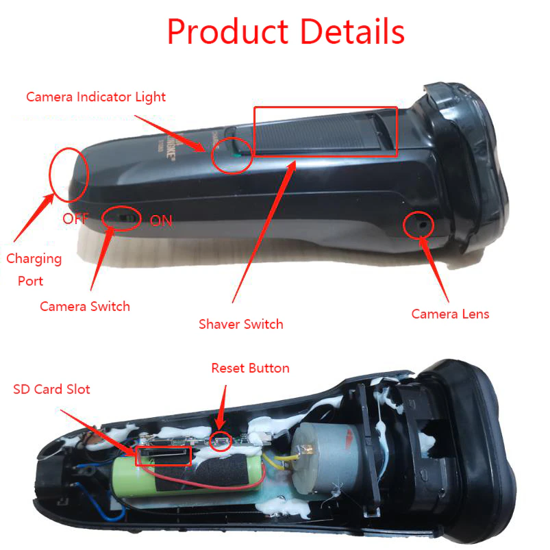 2 In 1 Electric Shaver HD Wifi Mini Camera Portable Men Electric Razor Motion Detection Security Surveillance Remote Monitoring Hidden Camera,CCTV Camera | IP Network Camera | Hidden Camera | Spy Camera | Mini Camera | Clock Camera | USB Wall Charger Camera | DIY Module Camera | Car Keychain Camera | Pen Camera | Watch Camera | Hat Camera | Power Bank Camera | Glasses Camera | WiFi Camera,2 In 1 Electric Shaver Wifi Mini Camera Portable Men Electric Razor