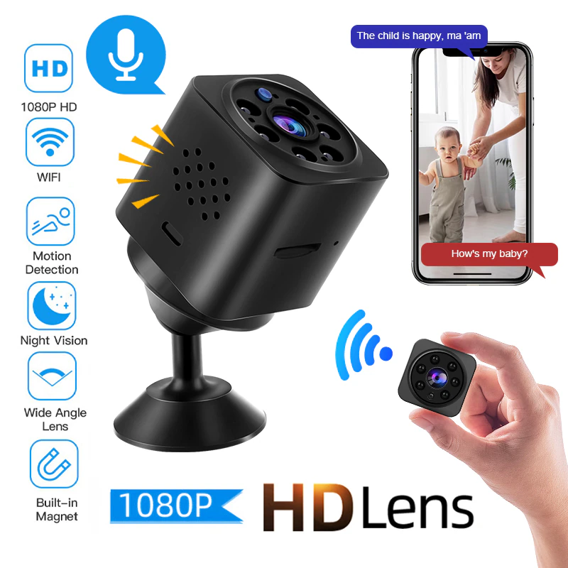 HD WiFi Mini Camera Night Vision Mobile Detection Video Intercom Camera Home Security Micro Surveillance Mini Cam Remote Monitor Mini Camera,CCTV Camera | IP Network Camera | Hidden Camera | Spy Camera | Mini Camera | Clock Camera | USB Wall Charger Camera | DIY Module Camera | Car Keychain Camera | Pen Camera | Watch Camera | Hat Camera | Power Bank Camera | Glasses Camera | WiFi Camera,HD WiFi Mini Camera Night Vision Mobile Detection Mini Camera