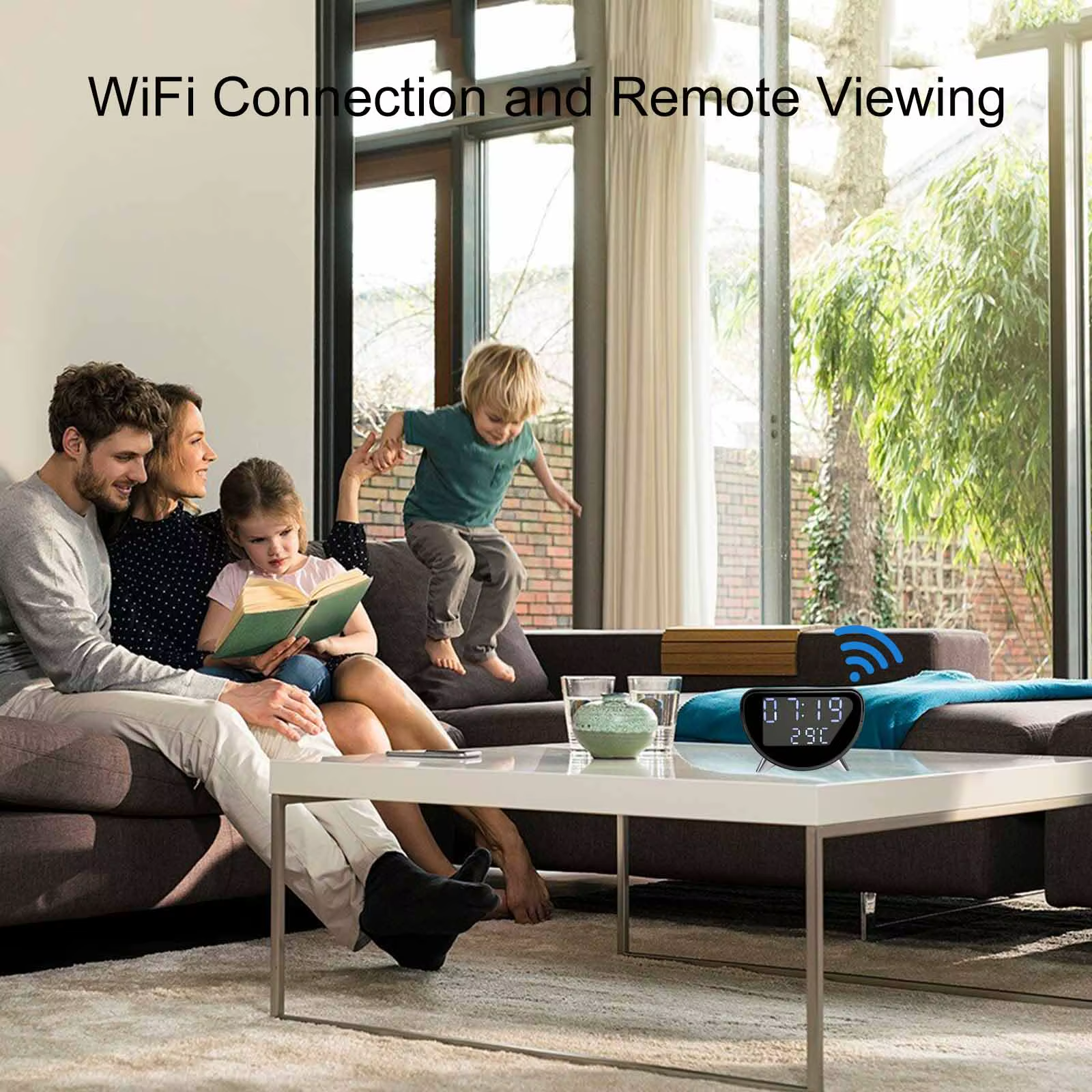 4K HD WiFi Mini Camera Clock | Wireless Charging, Remote View, Motion Detection, App, Recording for Home Security & Surveillance Hidden Camera,CCTV Camera | IP Network Camera | Hidden Camera | Spy Camera | Mini Camera | Clock Camera | USB Wall Charger Camera | DIY Module Camera | Car Keychain Camera | Pen Camera | Watch Camera | Hat Camera | Power Bank Camera | Glasses Camera | WiFi Camera,5 in 1 (Time, Alarm,Temperature,Wireless Charger, Video Recording)