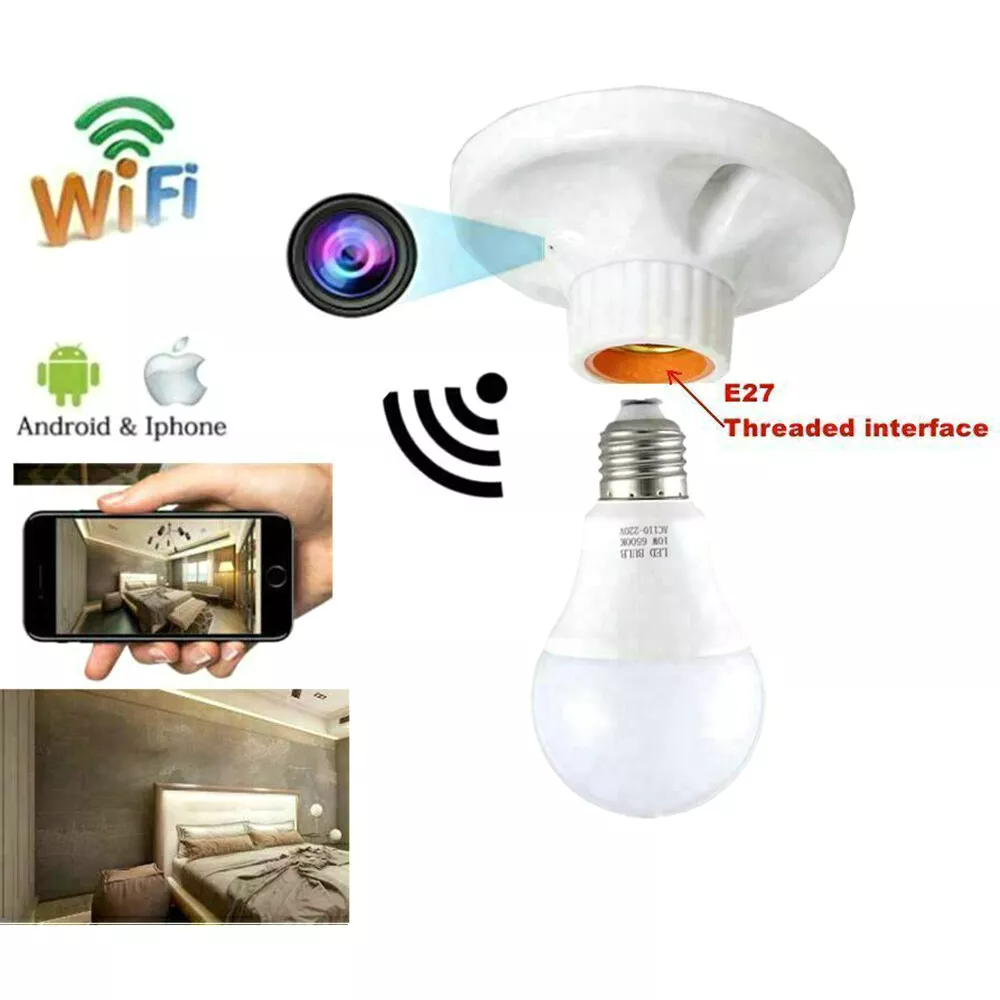 1080P HD WiFi Mini Camera E27 Lamp Bulb Holder Socket Home Security Nanny Cam Hidden Camera,CCTV Camera | IP Network Camera | Hidden Camera | Spy Camera | Mini Camera | Clock Camera | USB Wall Charger Camera | DIY Module Camera | Car Keychain Camera | Pen Camera | Watch Camera | Hat Camera | Power Bank Camera | Glasses Camera | WiFi Camera,WiFi Mini Camera E27 Lamp Bulb Holder Socket Home Security Nanny Cam