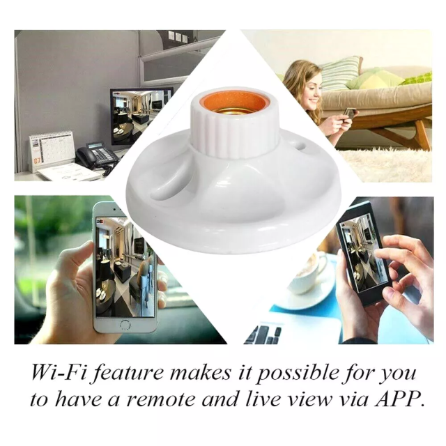 1080P HD WiFi Mini Camera E27 Lamp Bulb Holder Socket Home Security Nanny Cam Hidden Camera,CCTV Camera | IP Network Camera | Hidden Camera | Spy Camera | Mini Camera | Clock Camera | USB Wall Charger Camera | DIY Module Camera | Car Keychain Camera | Pen Camera | Watch Camera | Hat Camera | Power Bank Camera | Glasses Camera | WiFi Camera,WiFi Mini Camera E27 Lamp Bulb Holder Socket Home Security Nanny Cam