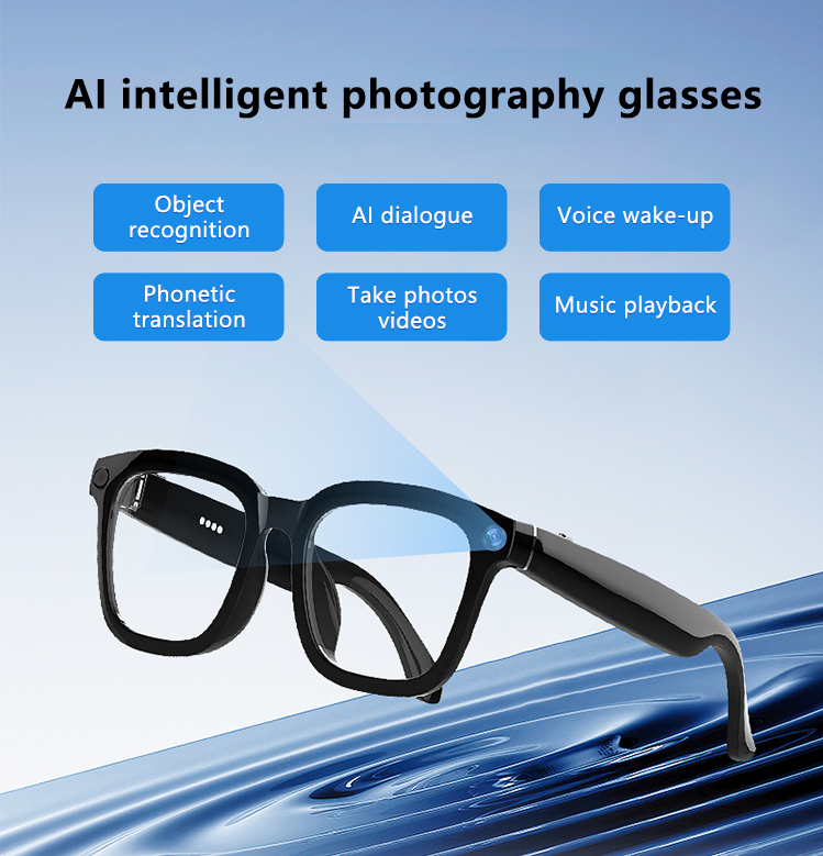 Smart Glasses with Camera and Speakers Featuring Smart AI Glasses Take Photo and Video Recording and Ai Assistant to Translator,CCTV Camera | IP Network Camera | Hidden Camera | Spy Camera | Mini Camera | Clock Camera | USB Wall Charger Camera | DIY Module Camera | Car Keychain Camera | Pen Camera | Watch Camera | Hat Camera | Power Bank Camera | Glasses Camera | WiFi Camera,Smart Glasses with Camera and Speakers Featuring Smart AI Glasses Take Photo and Video Recording and Ai Assistant to Translator