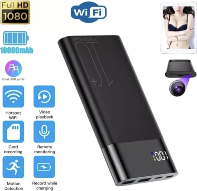 4K H10+ Power Bank WiFi Hidden Camera 1080P Full HD Shooting with IR Night Vision 10000mAh Wireless Spy Camera,CCTV Camera | IP Network Camera | Hidden Camera | Spy Camera | Mini Camera | Clock Camera | USB Wall Charger Camera | DIY Module Camera | Car Keychain Camera | Pen Camera | Watch Camera | Hat Camera | Power Bank Camera | Glasses Camera | WiFi Camera,10000mA 4K H10+ Power Bank WiFi Hidden Camera 1080P