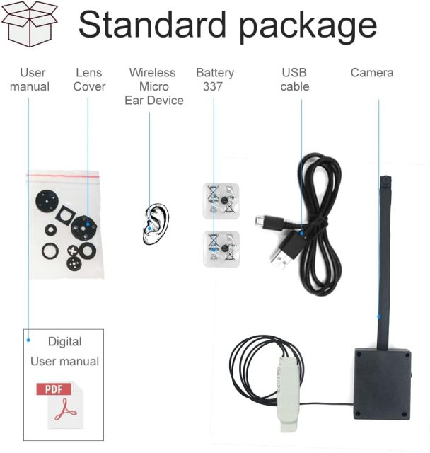 WiFi IP Camera Hidden Cam Module with Wireless Earpiece for Kit Completo Examen + Micro + Pinganillo,CCTV Camera | IP Network Camera | Hidden Camera | Spy Camera | Mini Camera | Clock Camera | USB Wall Charger Camera | DIY Module Camera | Car Keychain Camera | Pen Camera | Watch Camera | Hat Camera | Power Bank Camera | Glasses Camera | WiFi Camera,Hidden Cam Module with Earpiece Kit Completo Examen+Micro+Pinganillo